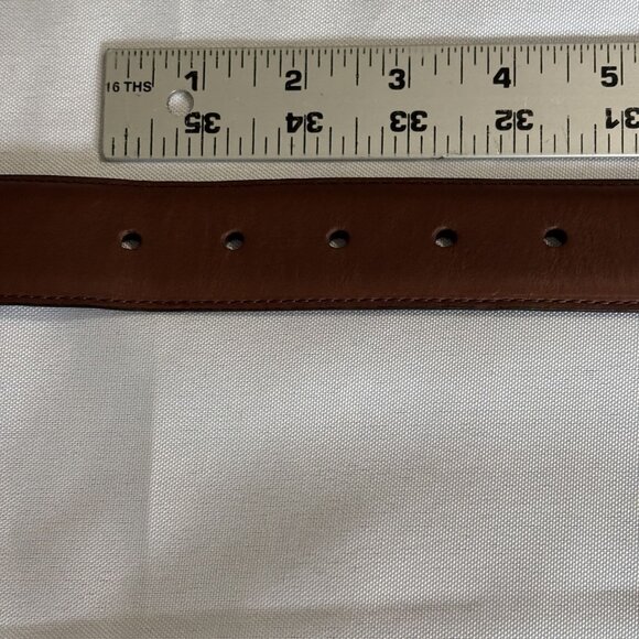 Trafalgar Gavin Mens Brown Leather Belt With Silver Buckle - Picture 4 of 9
